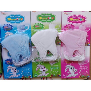 Khẩu Trang 3D Mask Kids TULIPS Công Nghệ Nhật Bản Size XL Cho Bé 5-10 Tuổi