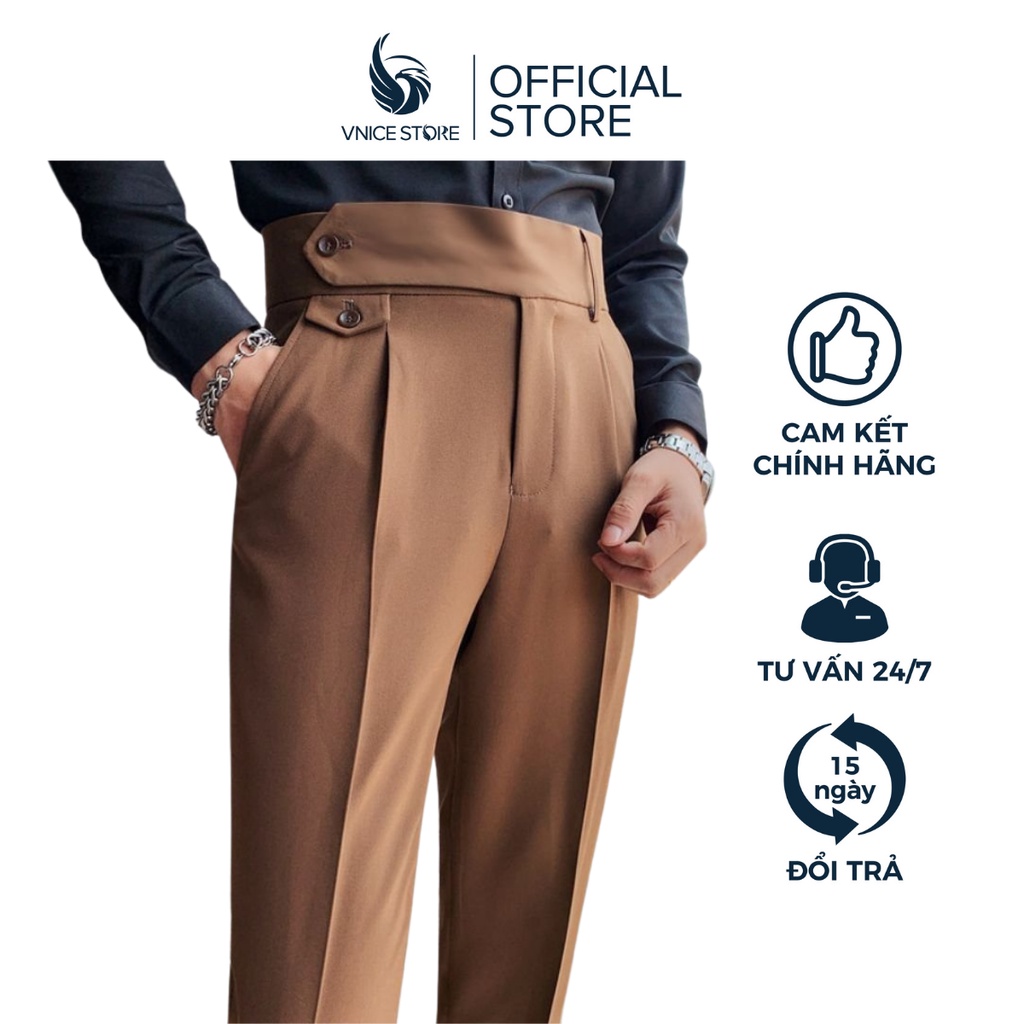 Quần Âu Nam Bagyy Cạp Cao, Quần Tây Nam Đai Lệch Mẫu Mới Phong Cách Hàn Quốc,form Slim Công Sở,chống Nhăn Xù Vnicestore