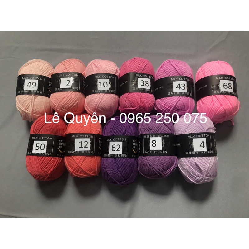 Sét 10c len milk cotton 50g