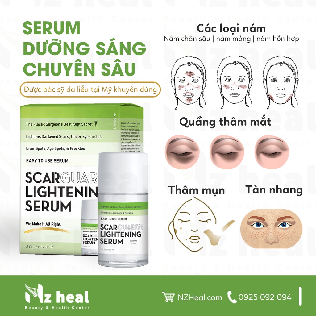 [Hỏa tốc] Serum mờ nám, thâm sạm Scarguard Lightening Serum 15ml - Mỹ