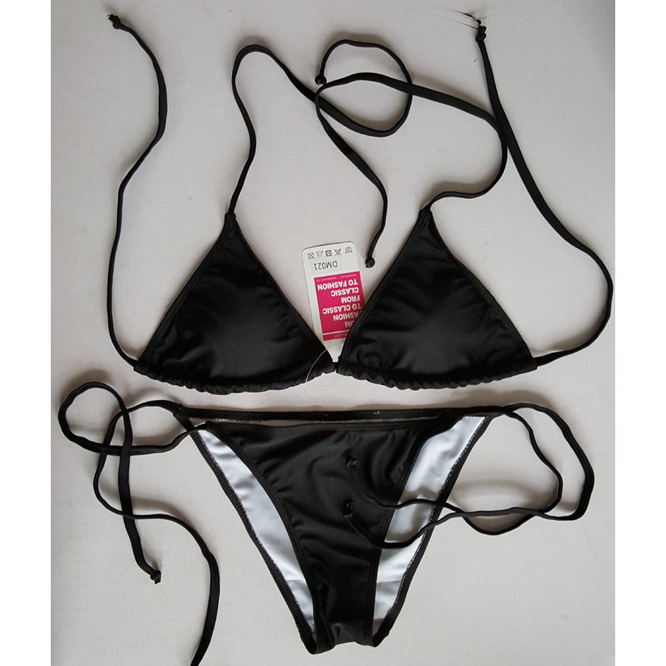 Bikini 2 mảnh thiết kế buộc dây màu trơn gợi cảm cho nữ