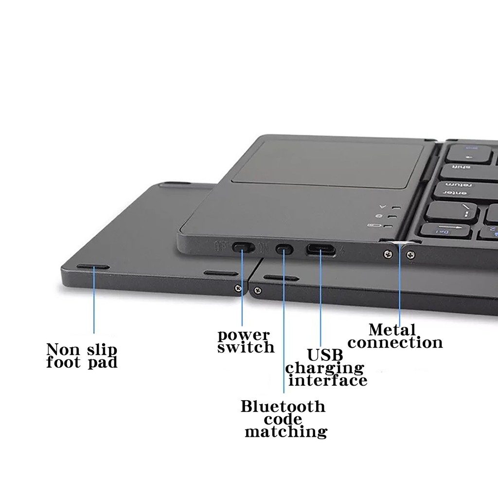 Bàn phím bluetooth có thể gập lại nhỏ Bàn phím không dây di động có màn hình