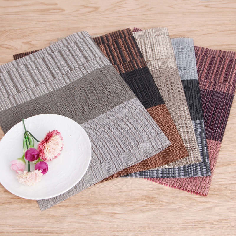 Tấm Lót Bàn Ăn Bằng PVC Jacquard Họa Tiết Sọc Tre