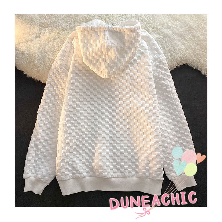DUNEA Áo Khoác Hoodie Tay Dài Dáng Rộng Thời Trang Cho Nữ