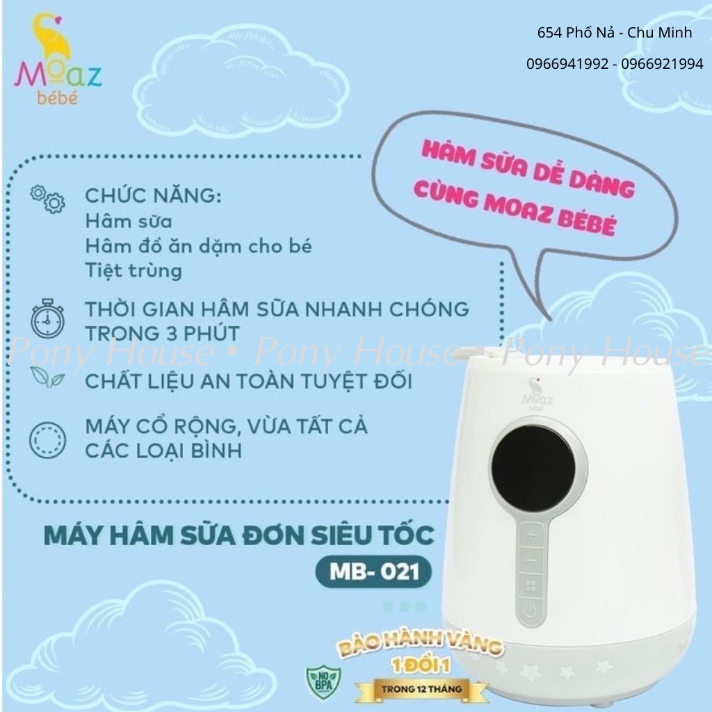 Máy Hâm Sữa, Tiệt Trùng Siêu Tốc Moaz BéBé Chính Hãng Bảo Hành 1 Năm (MB021)