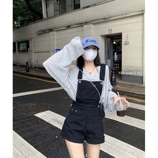 🌺 Yếm short kaki jean đe