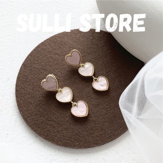 Khuyên tai trái tim hồng Sulli store