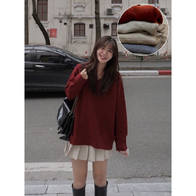 Áo len trơn cổ V dáng rộng chất đẹp ulzzang hàn quốc - Mono Boutique | BigBuy360 - bigbuy360.vn