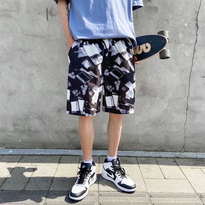 Kích Thước M-5XL. Quần Short Nam Màu Trắng Đen Thời Trang Hàn Quốc