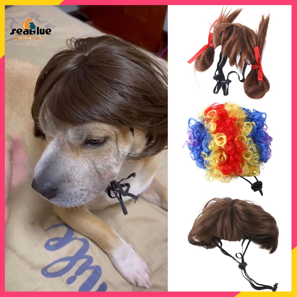 Bộ tóc giả hóa trang chú chó bằng sợi nylon cho Halloween