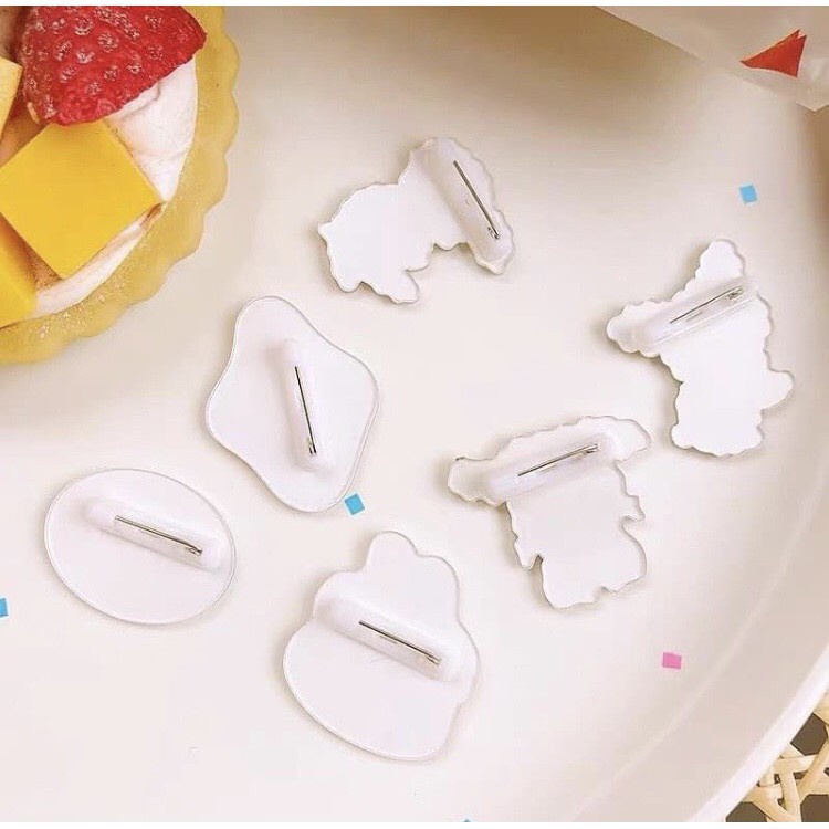 Ghim Cài Áo Bằng Acrylic Hình Thỏ Hoạt Hình Phong Cách Harajuku Nhật Bản Dễ Thương