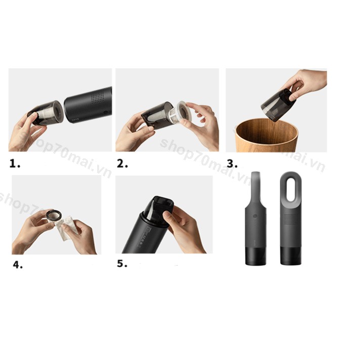 Máy Hút Bụi Ô Tô Không Dây Xiaomi 70Mai Vacuum Chính Hãng - Hút Sạch 99% Bụi Bẩn