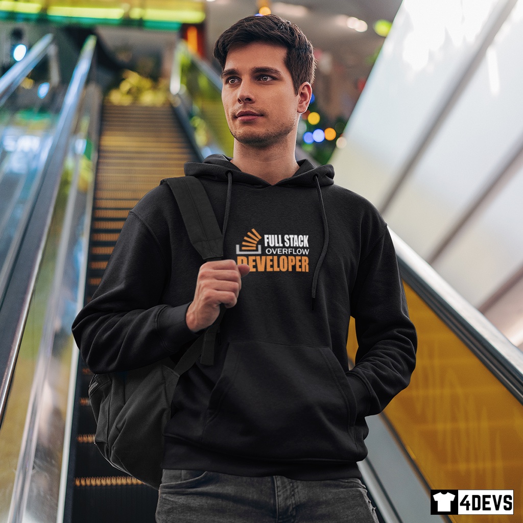 Áo Hoodie nam FullStack Overflow Developer dành cho Lập trình viên