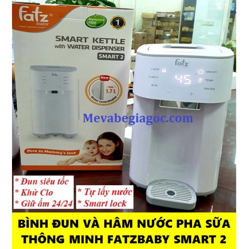 Bình đun và hâm nước pha sữa thông minh Fatz Fatzbaby - SMART 2 - FB3817TN (Công nghệ Hàn Quốc)