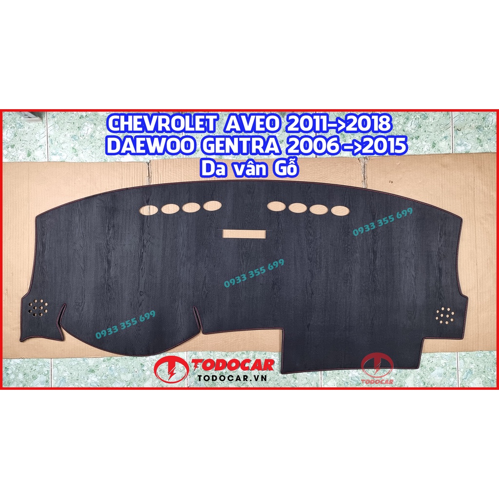 Thảm Taplo CHEVROLET AVEO bằng Nhung lông Cừu, Da vân Carbon, Da vân Gỗ 2011 2012 2013 2014 2015 2016 2017 2018