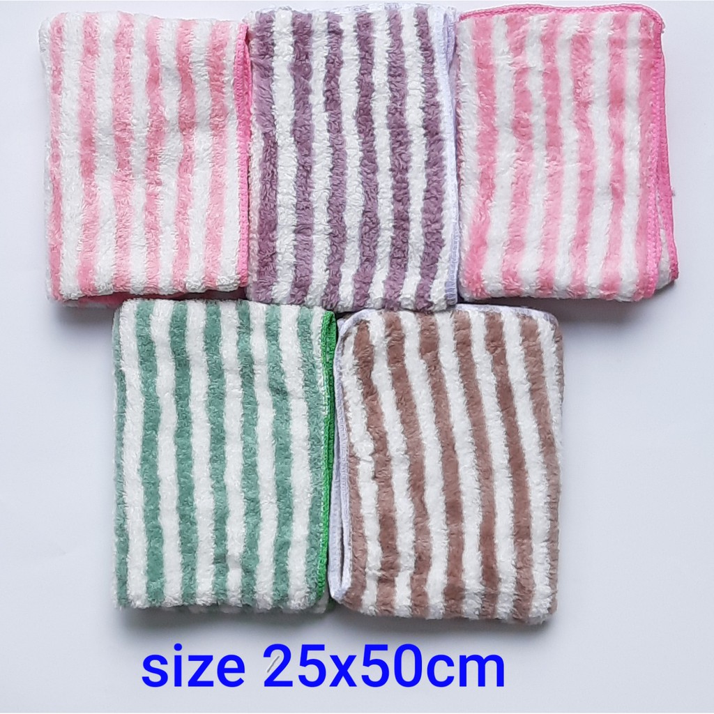 khăn mặt sọc size 25x50 xuất hàn nhiều sọc nhiểu màu dễ thương
