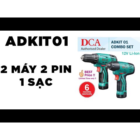 Bộ combo máy khoan vặn vít  ADPL02-8  và khoan dùng pin 12V ADJZ10-10 DCA  ADKIT01 máy thiết kế nhỏ gọn,rất thuận tiện