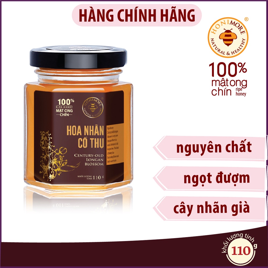 Mật ong rừng nguyên chất Honimore Hoa Nhãn Cổ Thụ 110g - Mật ong cao cấp