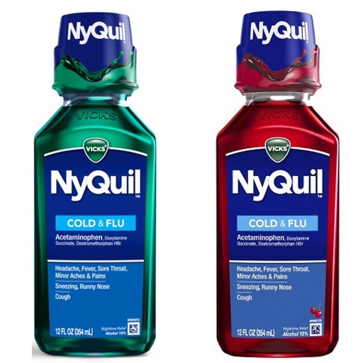[DATE 5/2023] Siro Nyquil Vicks Cold &amp; Flu Relief Liquid Cherry 354ML / 236ML ( TƯƠNG TỰ DAYQUIL )