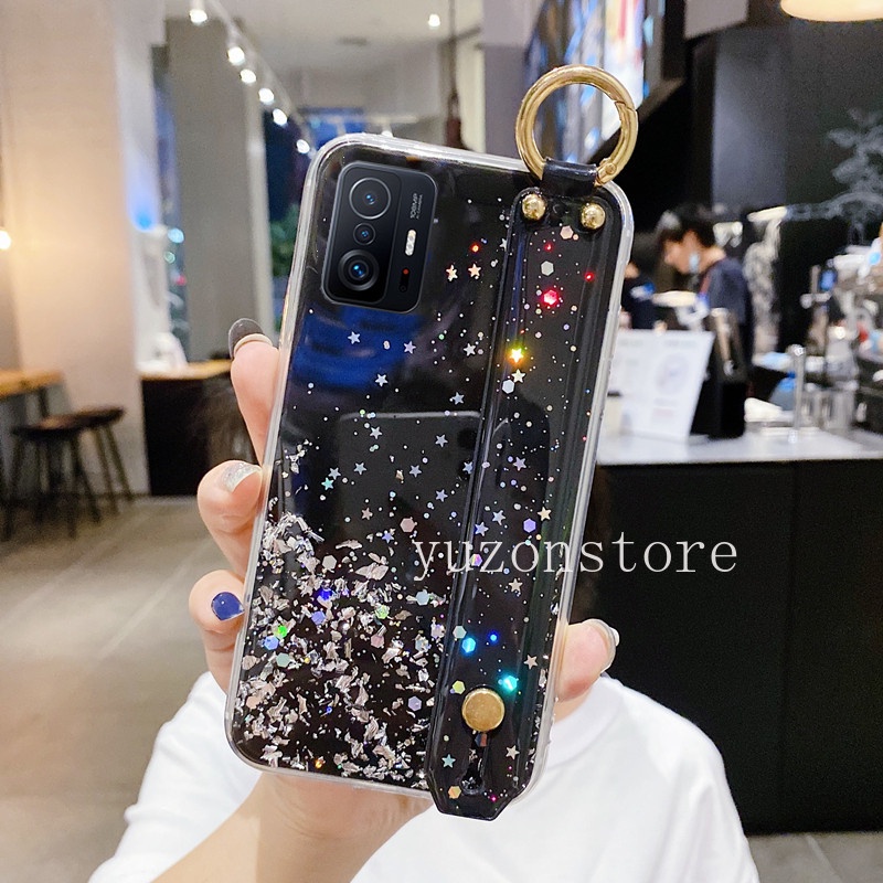 Ốp điện thoại TPU họa tiết bầu trời đầy sao kèm vòng đeo tay cho XIAOMI MI 11T PRO 11 LITE 5G NE 10T PRO