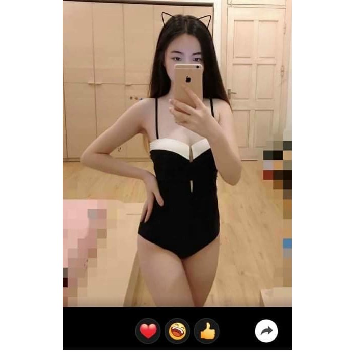 Hot Hot--Bikini bộ bơi liền mảnh pha trắng, mút ngực nâng ngực cao tôn dáng, thiết kế chéo eo Kèm ảnh thật | BigBuy360 - bigbuy360.vn