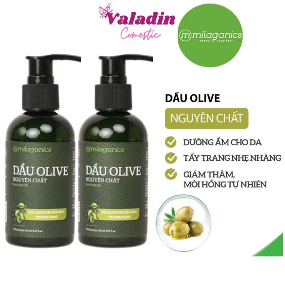 Dầu Oliu Milaganics nguyên chất 150ml Mẫu Mới - Vòi /Dầu Olive Milaganics