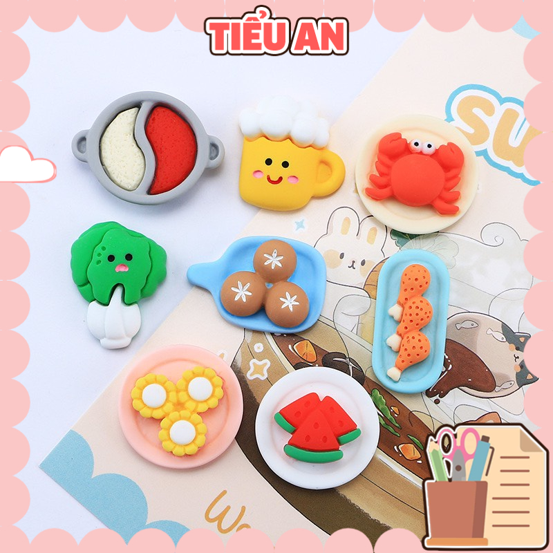 Charm (C622) slime/ Dụng Cụ Charm Trang Trí [Ko Keo &amp; Nút] Hình Lẩu &amp; Các Món Ăn - Giá 1 cái