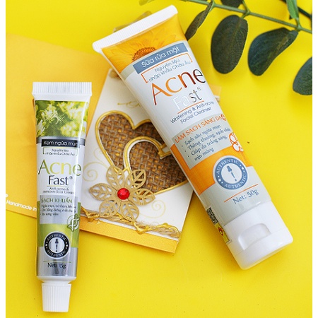Combo bay mụn, mờ thâm Acne Fast (gồm Sữa Rửa Mặt + Kem)