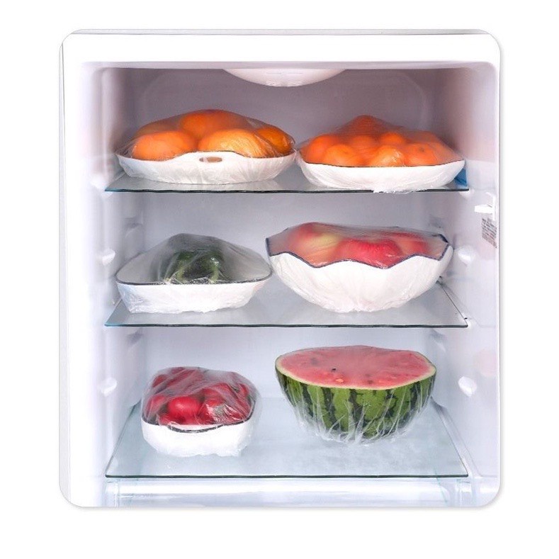 Combo 100 màng bọc thực phẩm có chun co dãn tái sử dụng được màng bọc chống bụi chống côn trùng chống mùi khi bảo quản