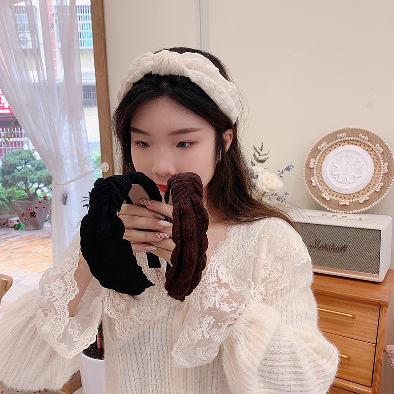 Cài tóc Haimeikang thiết kế kiểu thắt nút bản rộng phong cách Hàn Quốc xinh xắn cho nữ