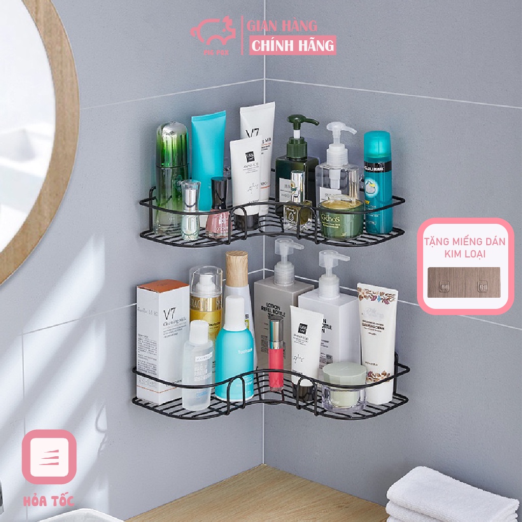 Kệ Góc Dán Tường Để Đồ Nhà Tắm Chất Liệu Thép Không Rỉ - PIGPOX