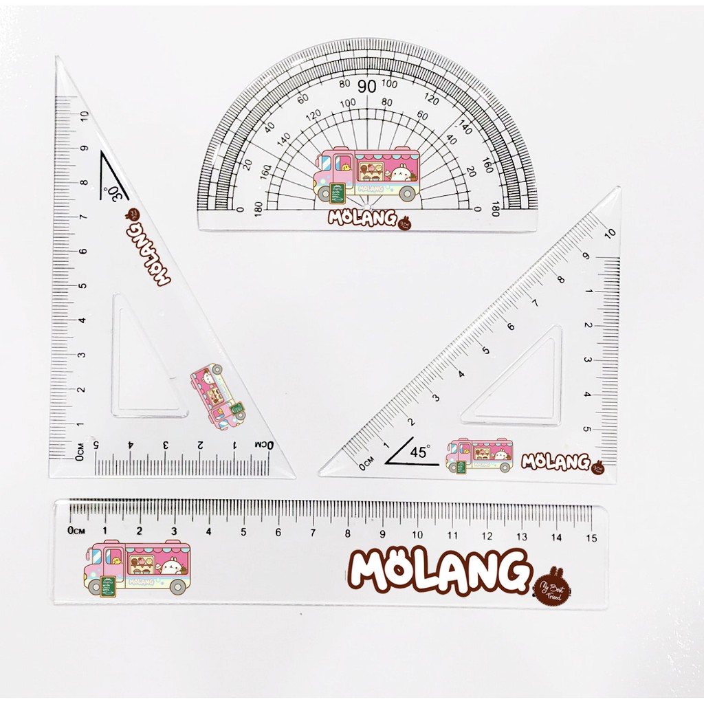 Bộ eke thước kẻ molang in hình màu EKNI6 bộ eke cute bộ eke dễ thương