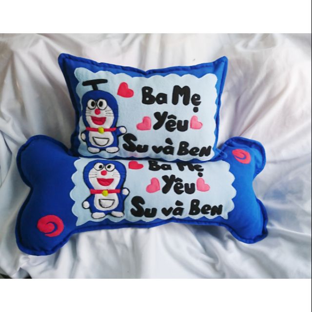 Cặp gối handmade doremon