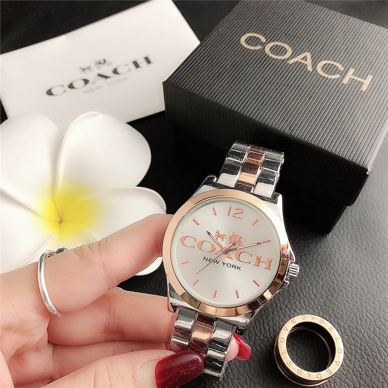 Đồng Hồ Quartz 2021 Nhãn Hiệu Coach Cổ Điển 100% Real Shot Logo Ch Cho Nam Và Nữ