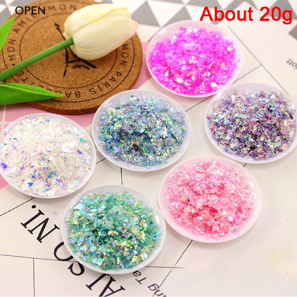 Op 20g Giấy Pha Lê Lấp Lánh Kẹo Nhựa Resin Làm Móng Nghệ Thuật Thủ Công Mỹ Nghệ my