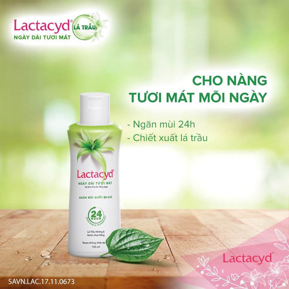 Combo 2 chai Dung dịch vệ sinh phụ nữ Lactacyd Odor Fresh Ngăn mùi 24h (Xanh) 150mlX2