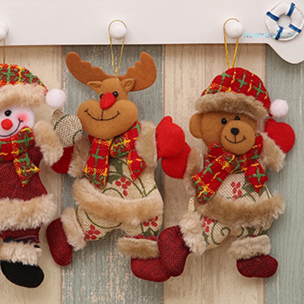 Phụ Kiện Treo Trang Trí Cây Thông Giáng Sinh Bằng Vải Nhỏ Gọn Dễ Thương