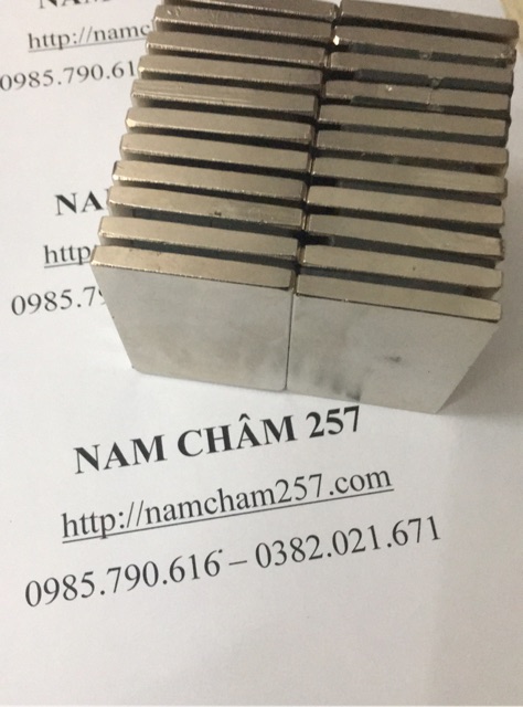 Nam châm viên khối 60x40x5mm, loại nam châm trắng đất hiếm siêu mạnh