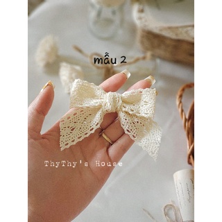 Cột/kẹp tóc nơ ren nhỏ vintage ThyThy' House