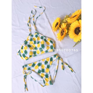 Set bikini yếm dứa quần buộc dây