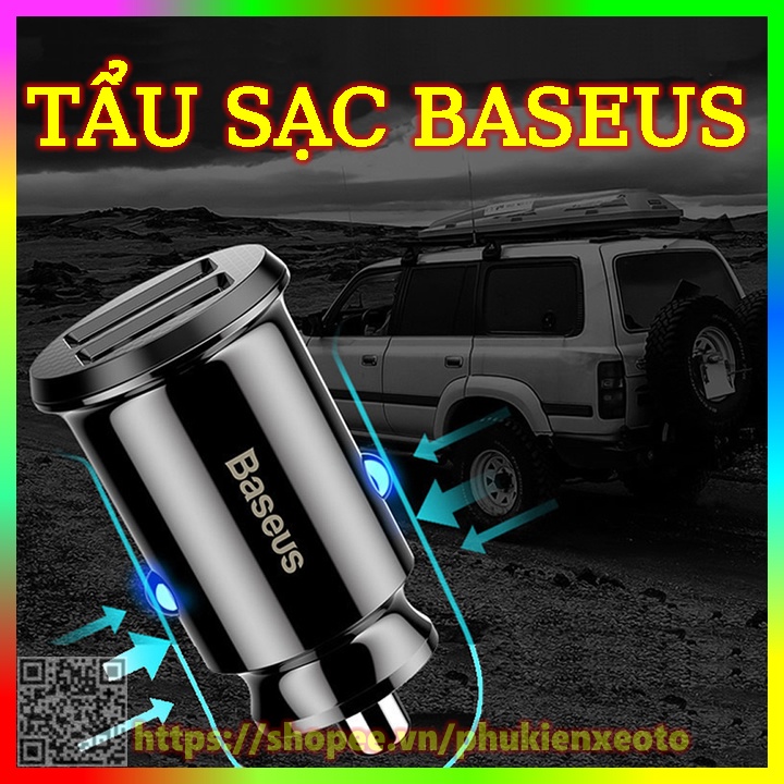 Tẩu sạc nhanh Baseus 3.1A 2 cổng USB dùng trong xe ô tô