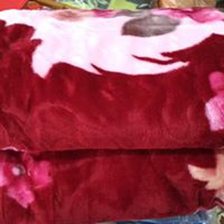 Chăn lông chăn len nhung tuyết 2kg 2 lớp (2mx2m2 +-5cm) màu đỏ sẫm mềm ấm áp