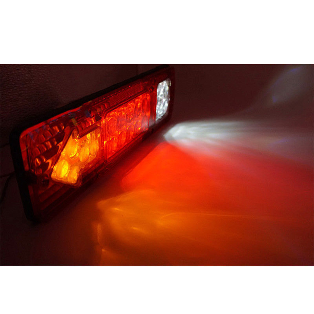 1 Đèn Tín Hiệu Đuôi Xe 12V RV ATV 19LED Màu Trắng Hổ Phách Chống Nước Cho Xe Tải