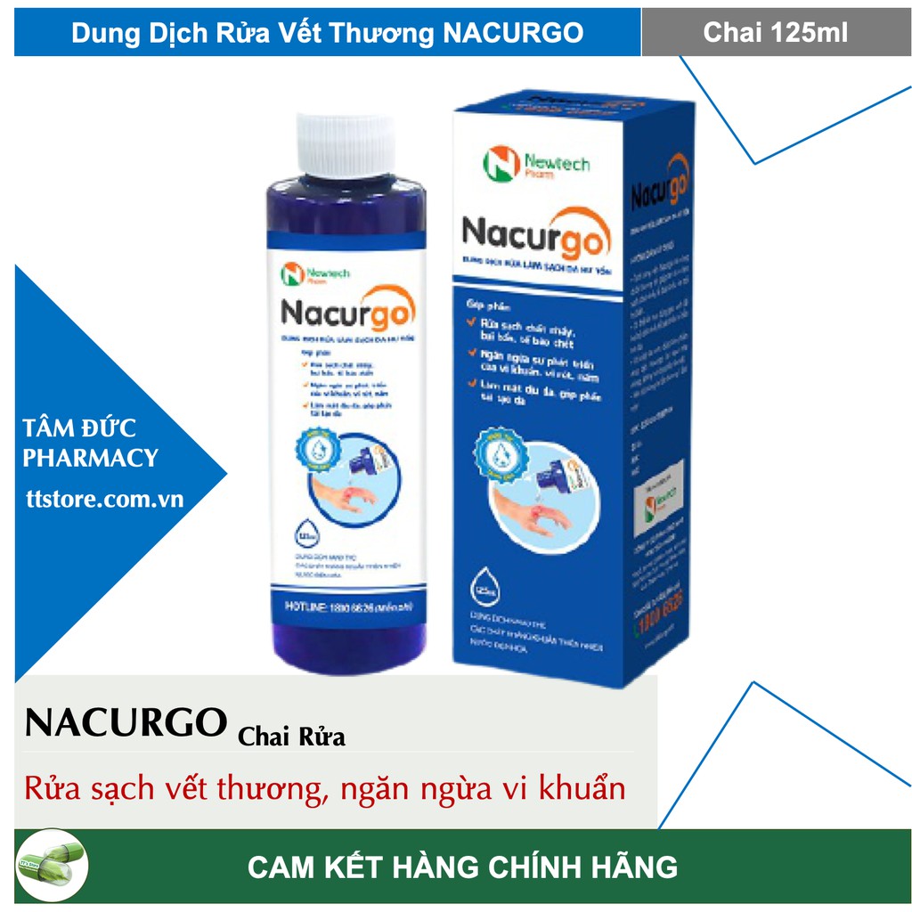 [Chính Hãng] COMBO NACURGO - Dung dịch rửa vết thương + Xịt tạo màng sinh học [nacugo]