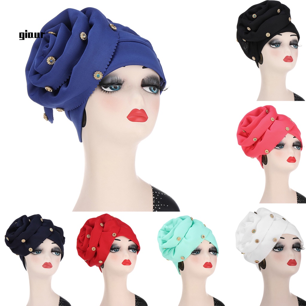 Mũ turban trùm đầu co giãn có thể gấp gọn cho nữ
