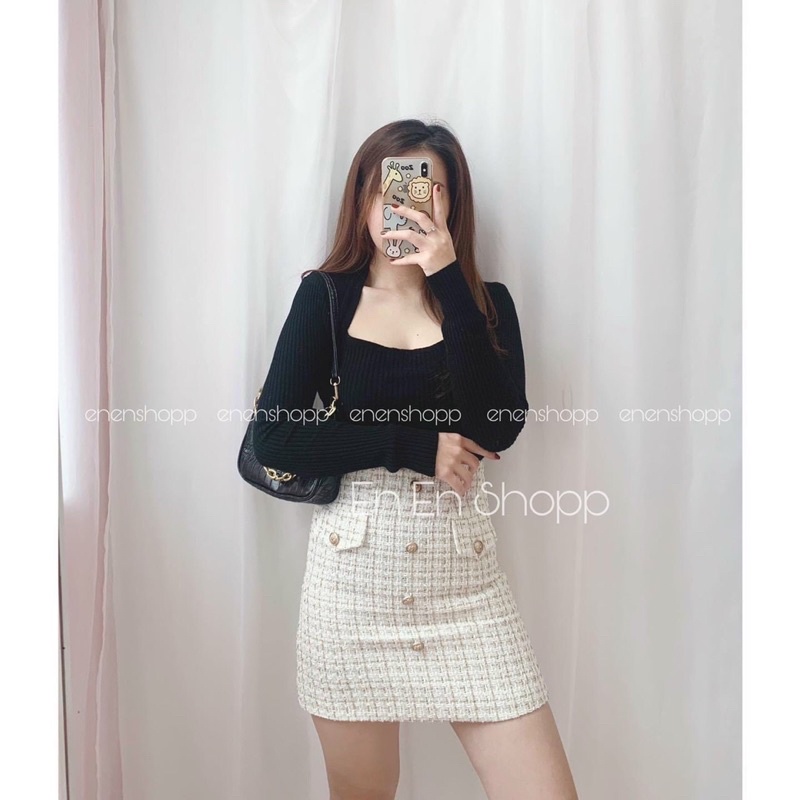 ÁO CỔ VUÔNG TAY DÀI/ ÁO CHỮ U TAY DÀI ĐỦ MÀU THUN GÂN CO GIÃN NH98 -CHIZI SHOP