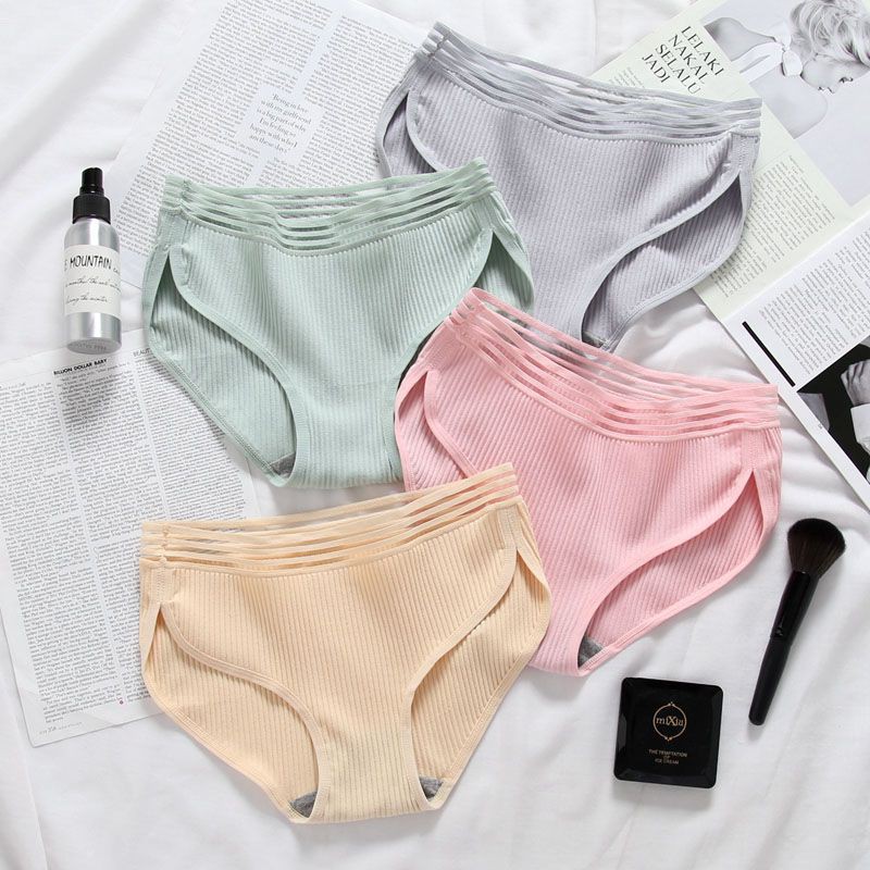 Quần lót cotton không đường viền màu trơn cho nữ