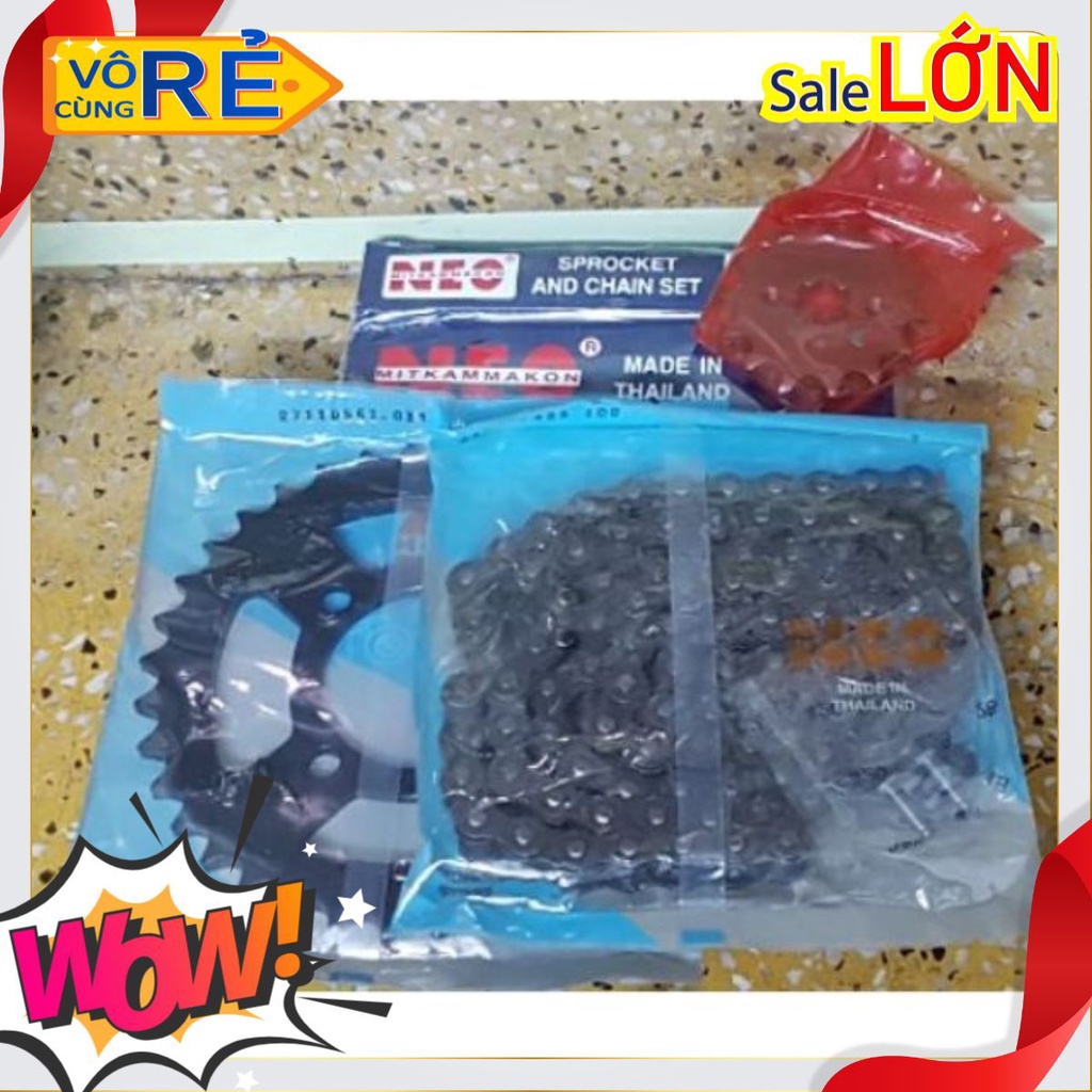 nhông sên đĩa Thái Exciter 428 – 114L, 15T x 39T Neo Mitkam Makon Thái Lan, nhông xích Dai