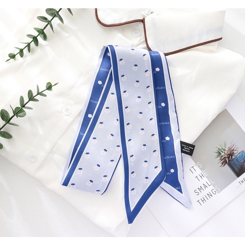 Khăn lụa quấn túi Turban cột tóc CONMEODENTAILOR Hoa nhí