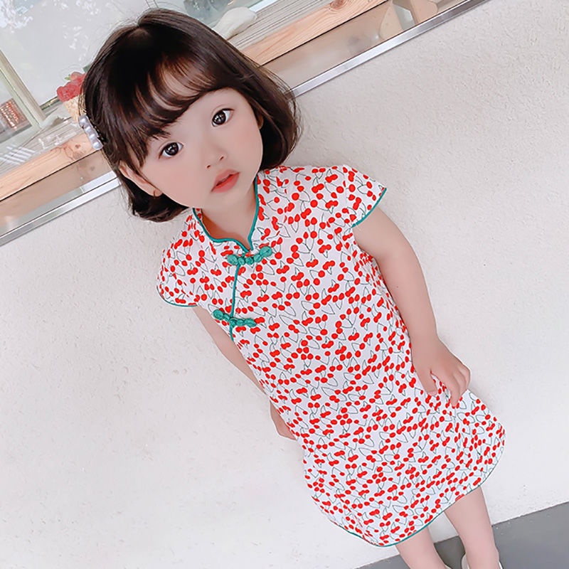 Đầm sườn xám thời trang mùa hè dành cho bé gái 1-4 tuổi